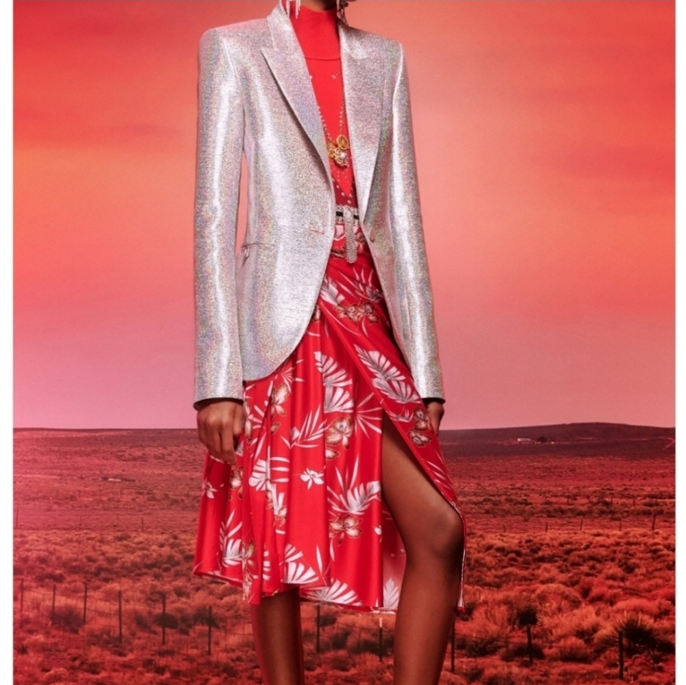 Paco Rabanne Asymetric Floral Print Wrap Skirt(6/FR38)